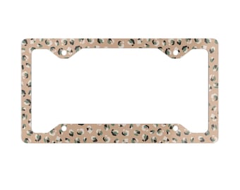 Vintage Green Forest Car Metal License Plate Frame, Nature