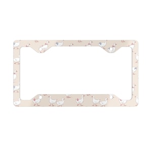 Goose License Plate Frame Coquette Metal License Frame Boho Floral Car Accessories Driver Cottagecore Sand Nature Lover Summer Animal Cute