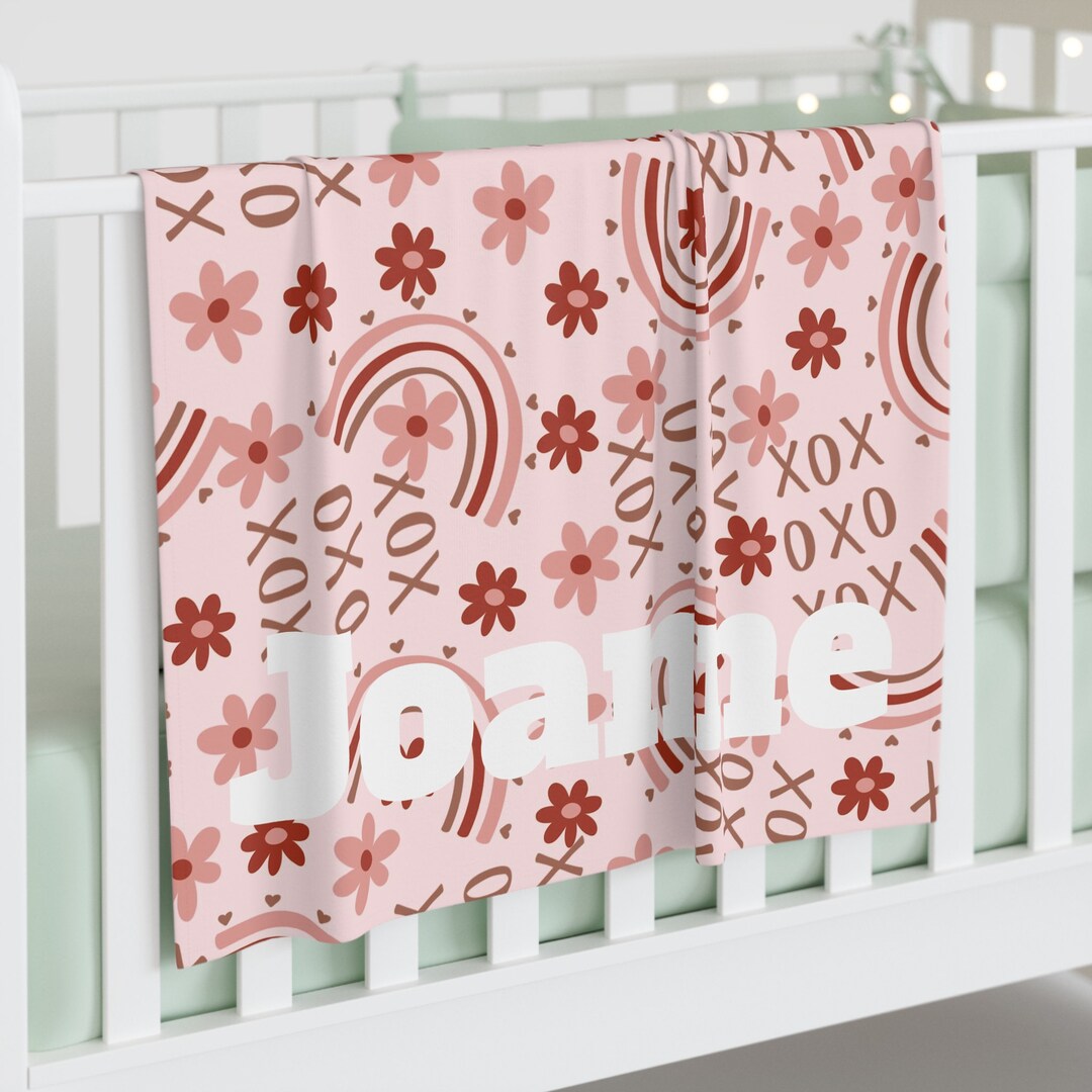 Custom Name Valentine Baby Blanket Personalized Baby Swaddle Etsy