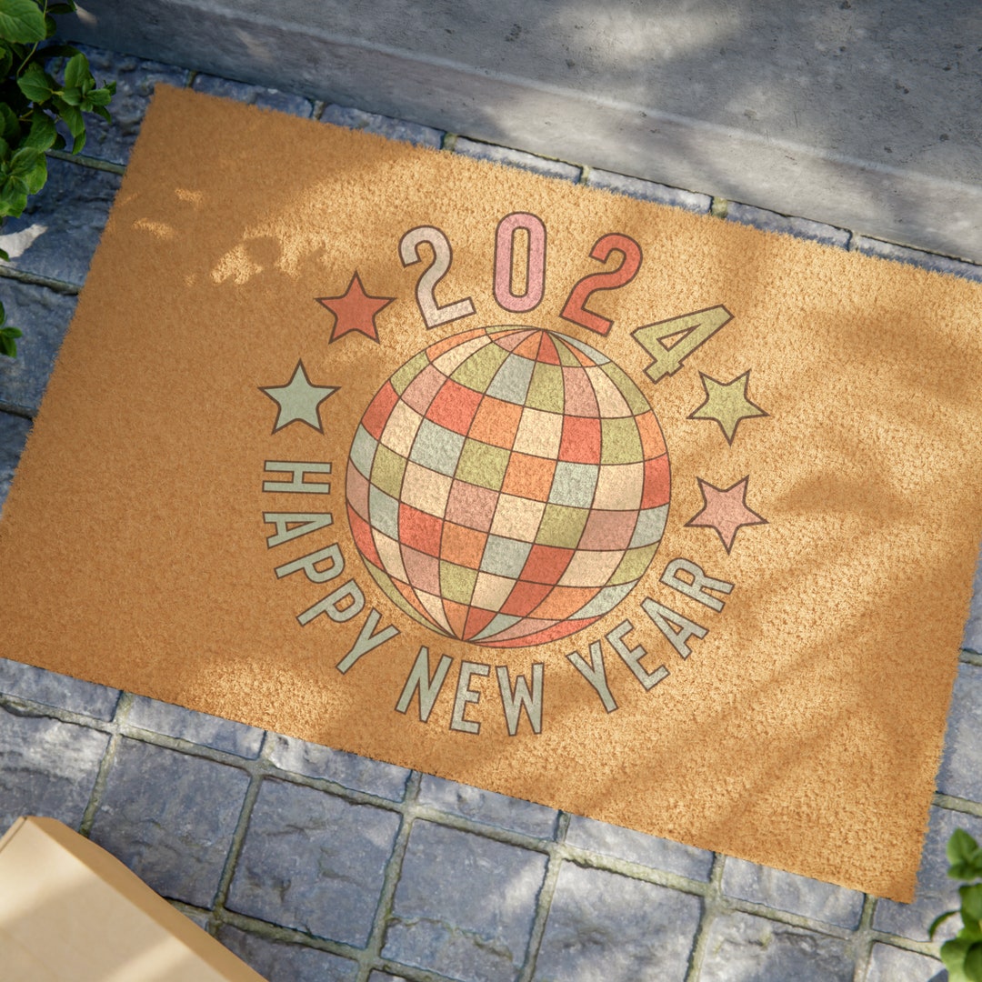 2024 New Year Doormat Disco Ball Retro Doormat Welcome Holiday Etsy   Il 1080xN.5585456793 Awo5 