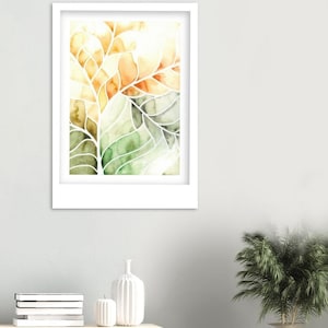 Manifesto di botanica astratta, foglia autunnale, arte in vetrina Altonale 2024, stampa artistica, venature delle foglie, regalo per gli amanti della natura
