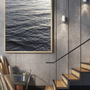 Cartel de olas del mar - Decoración minimalista de la pared - Impresión de fotografía de agua, Amantes del mar de regalo, Motivo marítimo, "Olas suaves"