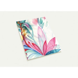 10 design postcards, abstract colorful floral motif, greeting cards, birthday cards (in A6 format, 2-sided, without envelopes)