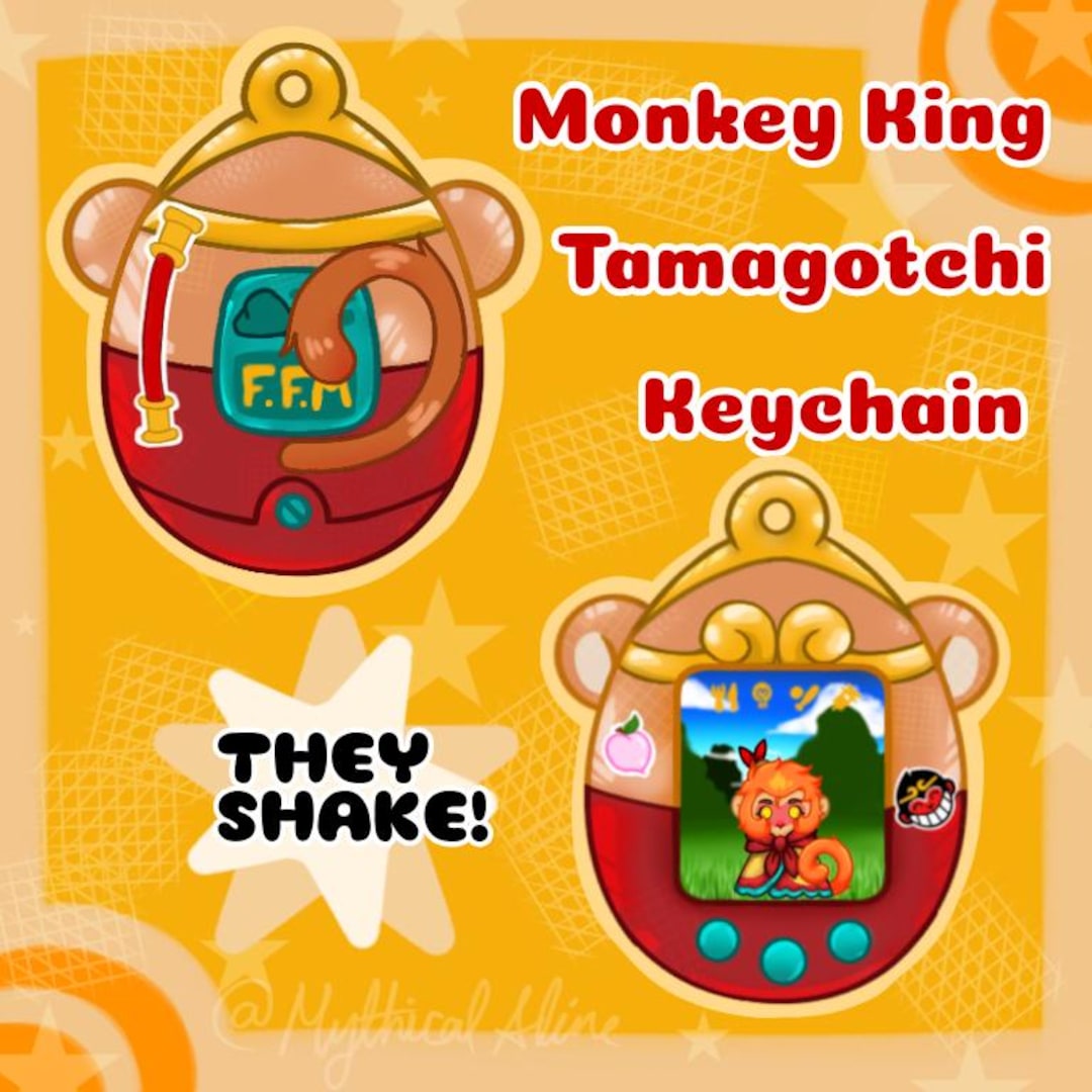 LMK Tamagotchi Keychain Shaker | Monkey King & Macaque - Etsy