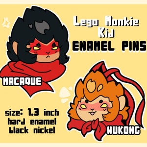 LMK Hard Enamel Pins | Macaque and Wukong Enamel Pins