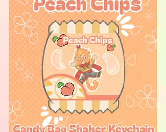 LMK ピーチチップス パフィーキャンディ キーチェーン シェイカー