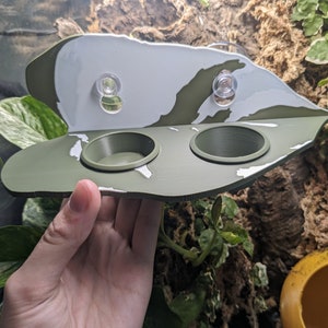 White Knight Philodendron Leiste für 130 ml Deli Cup | Haubengecko | Reptil | Saugnapf-Teller | Futter für Reptilien | Wasserspeier