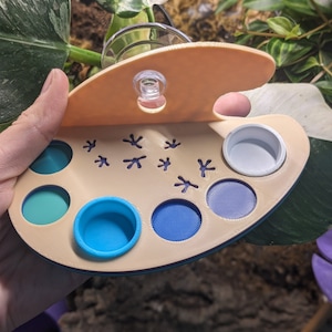 Small Paint Palette Feeding Ledge | Crested Gecko Food Holder | Arboreal Reptile Accessory | Gargoyle Gecko Shelf