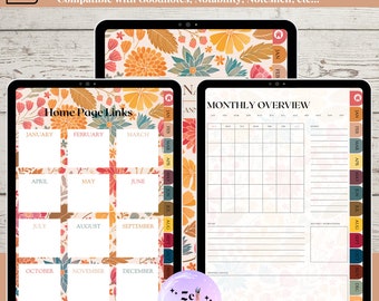 Floral Watercolor Planner, Printable Planner, Digital Planner ...