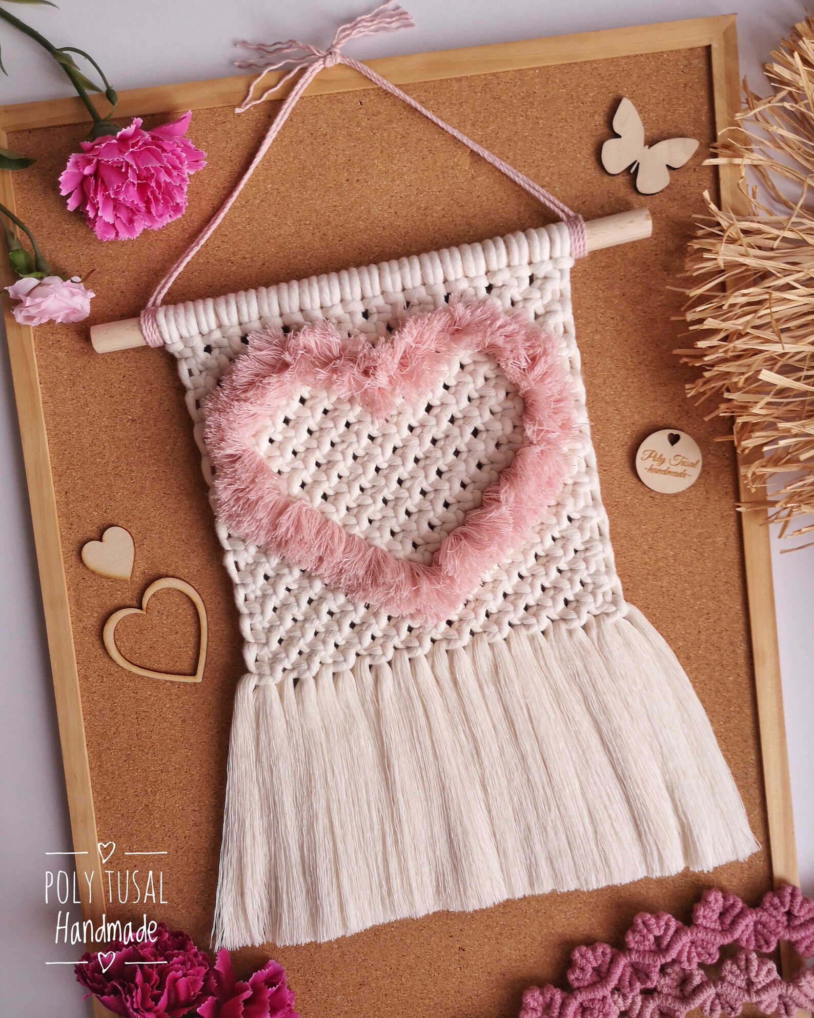 Macrame Heart PDF Pattern Valentines DIY Tutorial Wall - Etsy