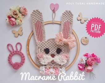 Macrame Bunny PDF Tutorial: Easter Rabbit Wall Hanging (Digital Download)