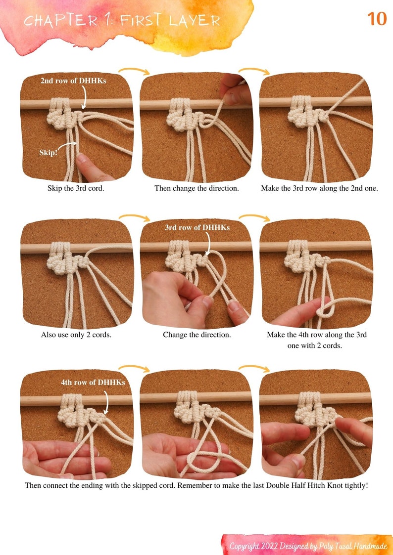 Sample page from the Tutorial with 9 picture showing how to make 2-part leaf from the pattern.