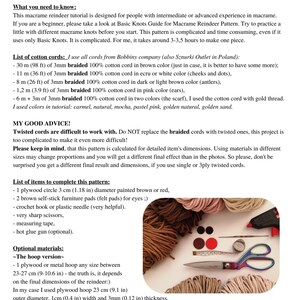 The saple page from the tutorial with list of materials needed and the most important informations.