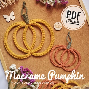 Macrame Pumpkin Pattern PDF Tutorial | Easy Halloween DIY | Digital ENGLISH masterclass| Autumn decor | Instant Download Poly Tusal Handmade