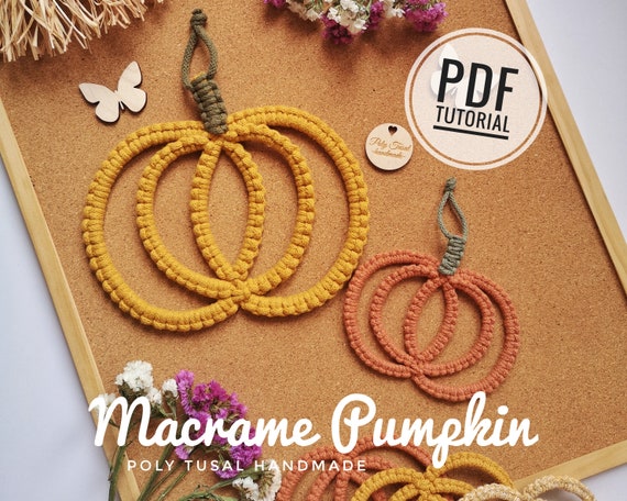 Macrame Pumpkin Pattern PDF Tutorial | Easy Halloween DIY | Digital ENGLISH masterclass| Autumn decor | Instant Download Poly Tusal Handmade