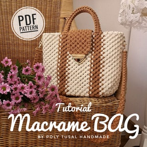 Makramee Boho Taschenmuster | Handtaschen Tutorial auf Englisch | Digitaler PDF-Leitfaden| Schritt für Schritt DIY Geldbörse | Sofortdownload| Poly Tusal Meisterklasse