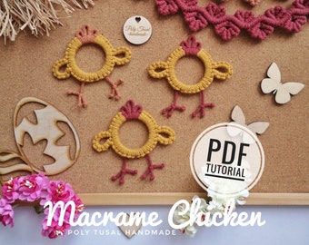 Macrame Chicken Pattern| Easter DIY Tutorial | Thanksgiving turkey Craft for beginners| Cute Spring Bird| Poly Tusal Step by Step PDF Guide