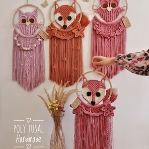 Macrame Fox Pattern PDF Tutorial Forest animal dream catcher DIY Autumn decor English Guide Poly Tusal masterclass Instant download image 9