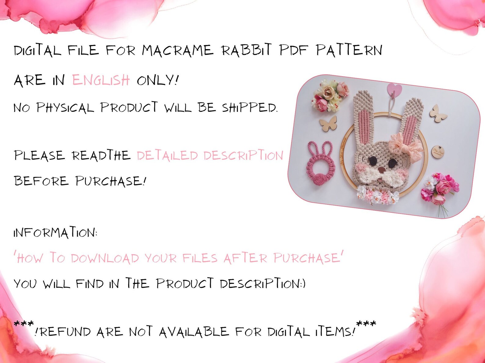 Macrame Rabbit PDF Tutorial, How to Easter Bunny Wall Hanging , Step-by ...