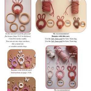 Tutorial PDF Macrame Bunny Easter Rabbit DIY Pattern Cute Pendant Keychain Beginner friendly masterclass Instant Download Poly Tusal image 7