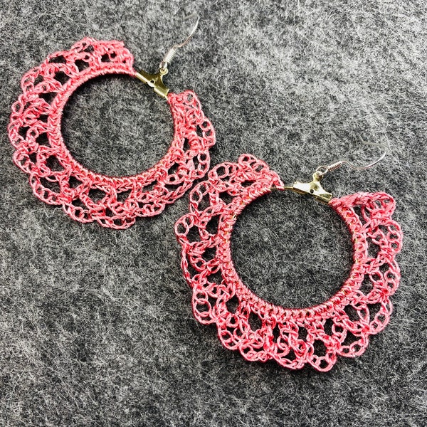 Handmade Crochet Earrings in round shape hooks Cute ohrringe gehäkelt Bohemian Birthday Gifts GiftsforHer Women Kids Christmas Party wear