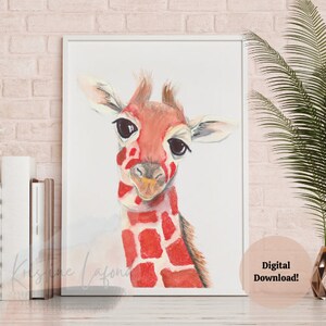 Animal Wall Art Printable Wall Art Home Decor Giraffe Instant Download Watercolor Nursery Prints