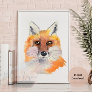 Woodland Animals Fox Wall Art Decor Nursery Animal Instant Download