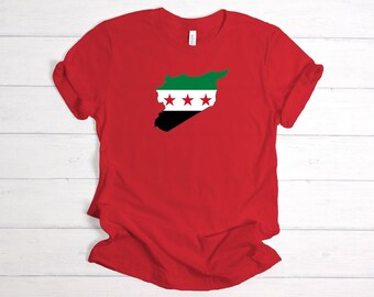 Syria Country Flag Graphic T-Shirt - Cute Cotton Streetwear Syria Shirt in Various Sizes | Unisex Novelty City Tee Gift for Muslims