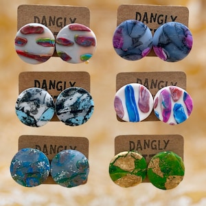 Pendientes grandes y llamativos, de arcilla polimérica, modernos, originales, inusuales, únicos, pendientes grandes.