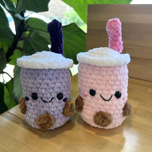 Crochet Boba Tea | plushie or keychain | super soft | bubble tea amigurumi