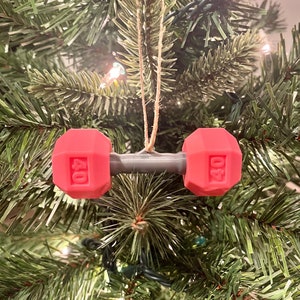 Dumbbell Christmas Ornament! Perfect Gift for Fitness Lovers and Personal Trainers!