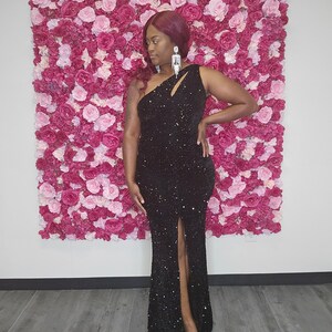 Black sequin mermaid dress hot sale