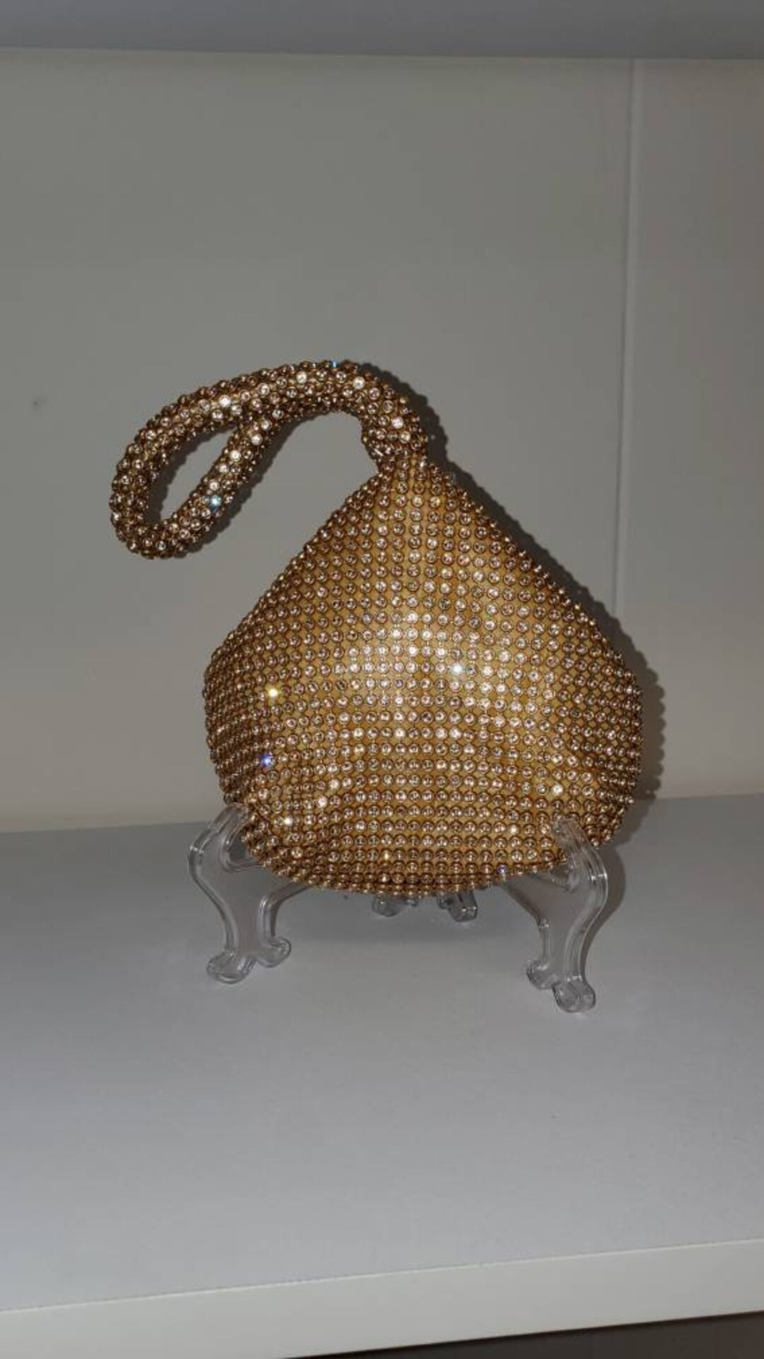 Elegant Gold Rhinestone Mini Bag,evening Bag Clutch,ornate Wristlet