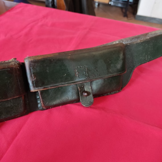 Italian Carabinieri Leather Cartridge Ammo Pouch For Carcano With Sling - WWII Militaria
