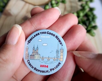 Czech Republic Special convention 2024 gifts, regional convention button pins gift, declare the good news, Jw gifts, pioneer school gifts