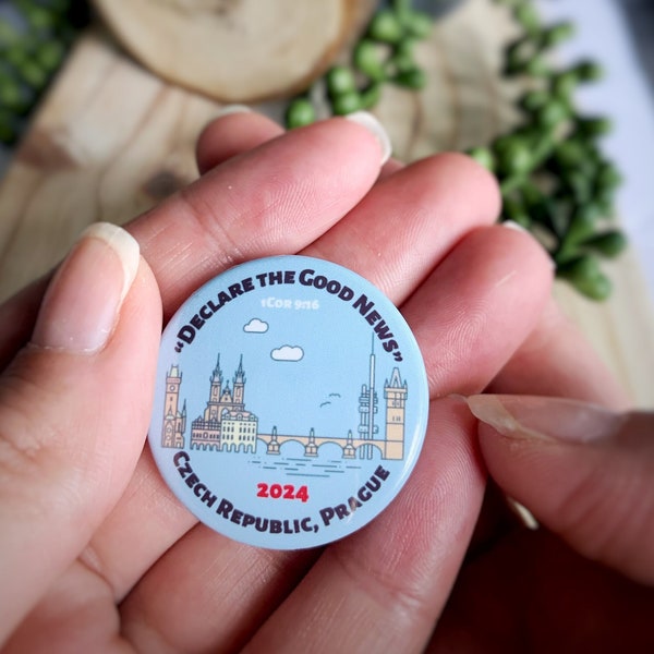 Czech Republic Special convention 2024 gifts, regional convention button pins gift, declare the good news, Jw gifts, pioneer school gifts