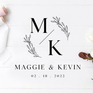 Simple Wedding Logo, Floral Wedding Monogram Logo, Editable Custom Logo, Dance Floor Floral Logo, Elegant Premade Logo, INSTANT DOWNLOAD L2