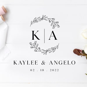 Einfaches Hochzeitslogo, Blumenhochzeitsmonogramm-Logo, bearbeitbares benutzerdefiniertes Logo, Blumenlogo, elegantes vorgefertigtes Logo, SOFORT-DOWNLOAD, L1