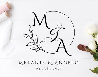 Einfaches Hochzeitslogo, Blumenhochzeitsmonogramm-Logo, bearbeitbares benutzerdefiniertes Logo, Tanzflächen-Blumenlogo, elegantes vorgefertigtes Logo, SOFORT-DOWNLOAD L4