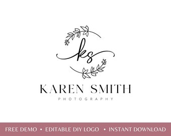 Editable Round Logo Template - Etsy