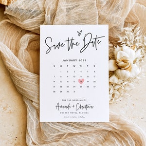 Minimalist Electronic Save the Date with Calendar, Electronic Invitation, Simple Digital Invite, INSTANT DOWNLOAD, Editable Template B1 image 7