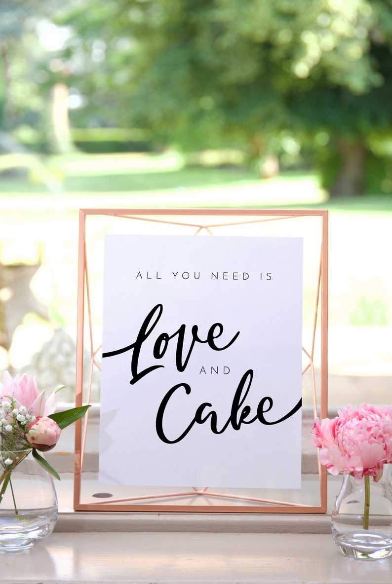 Wedding Cake Sign Template All You Need is Love and Cake Etsy