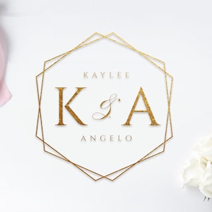 Modernes Hochzeitslogo, Geometrie-Hochzeitsmonogrammlogo, bearbeitbares benutzerdefiniertes Logo, modernes Logo, elegantes vorgefertigtes Logo einfaches Logo SOFORT-DOWNLOAD L5