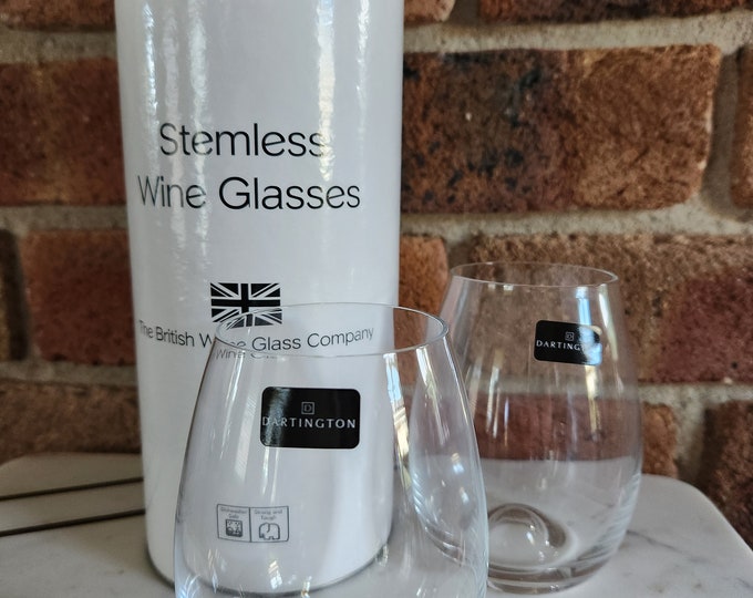 2 Dartington Stemless Wine Glasses Etsy