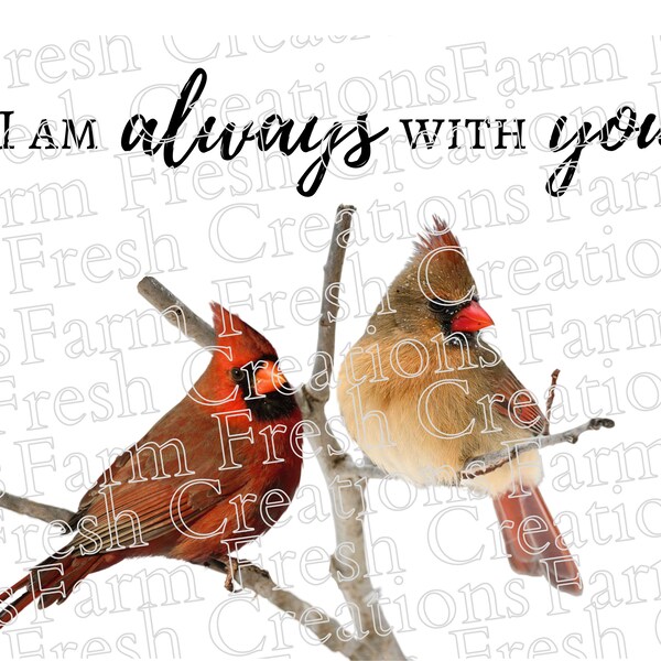 Two Cardinals I am always with you PNG & SVG