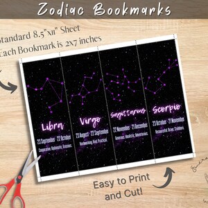 Amethyst | Zodiac Constellation Bookmark | Instant Download | Digital | Printable | PDF | Zodiac Set | Astrology Bookmarks