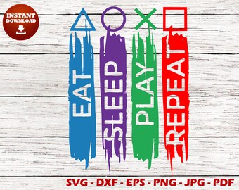 Eat sleep play repeat SVG