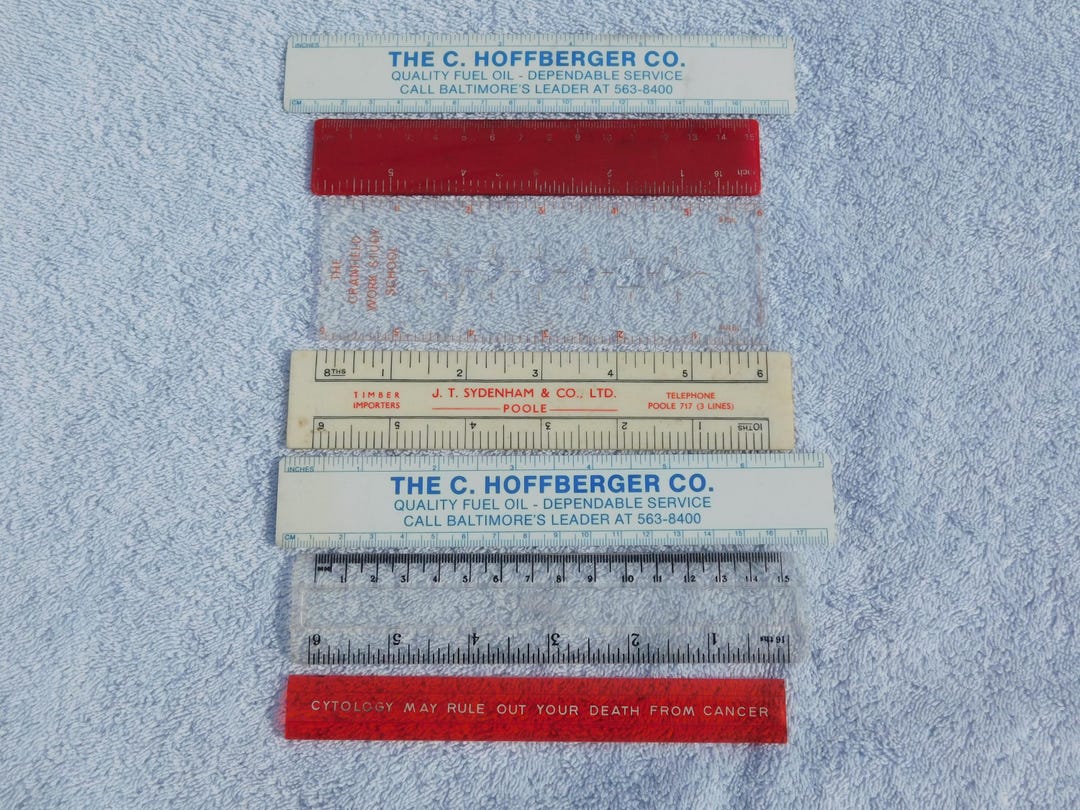 Lot of 7 Vintage Plastic Advertising Rulers - 6