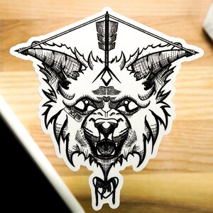 Horned Cat Monster Sticker
