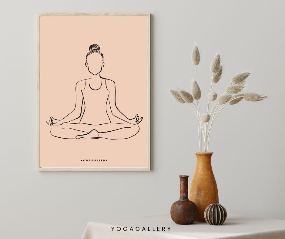 Yoga Poster, Set of 4 Printable Poster, Yoga Art Wall Decor, Yoga Pose Digital Print, Yoga Poses